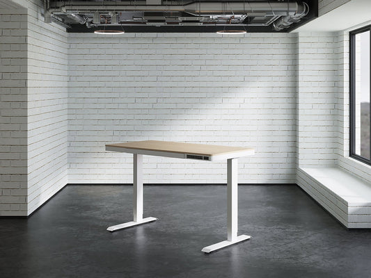 Salsa höj- och sänkbart bord 120x60 cm (Ek/Vit)